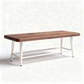 Wooden coffee table with white metal legs 120 x 60 x 45cm for living room