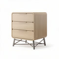 Wooden nightstand with three drawers and metal legs 50 x 40 x 60cm