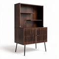 Wooden bookshelf with storage cabinet 80 x 40 x 150cm in dark brown finish