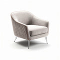 Quilted fabric armchair with chrome legs for living room use 80 x 80 x 85cm