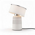 White ceramic table lamp with adjustable shade and contemporary design 20 x 20 x 30cm