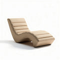 Chaise lounge chair for indoor use made of fabric with beige color dimensions 200 x 60 x 80cm